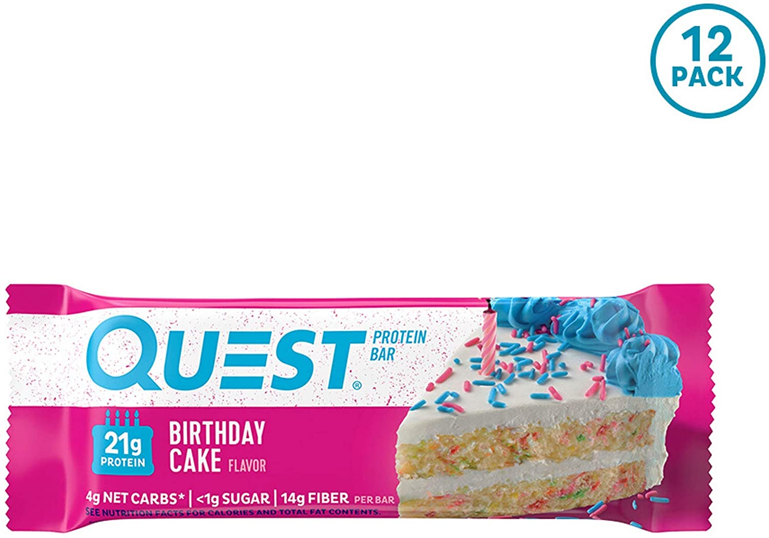 Quest Nutrition Birthday Cake Protein Bar, High Protein, Low Carb, Gluten Free, Keto $20.49 (REG $29.99)