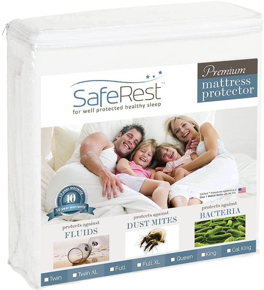 SafeRest Full Size Premium Hypoallergenic Waterproof Mattress Protector – Vinyl Free $25.95 (REG $59.95)
