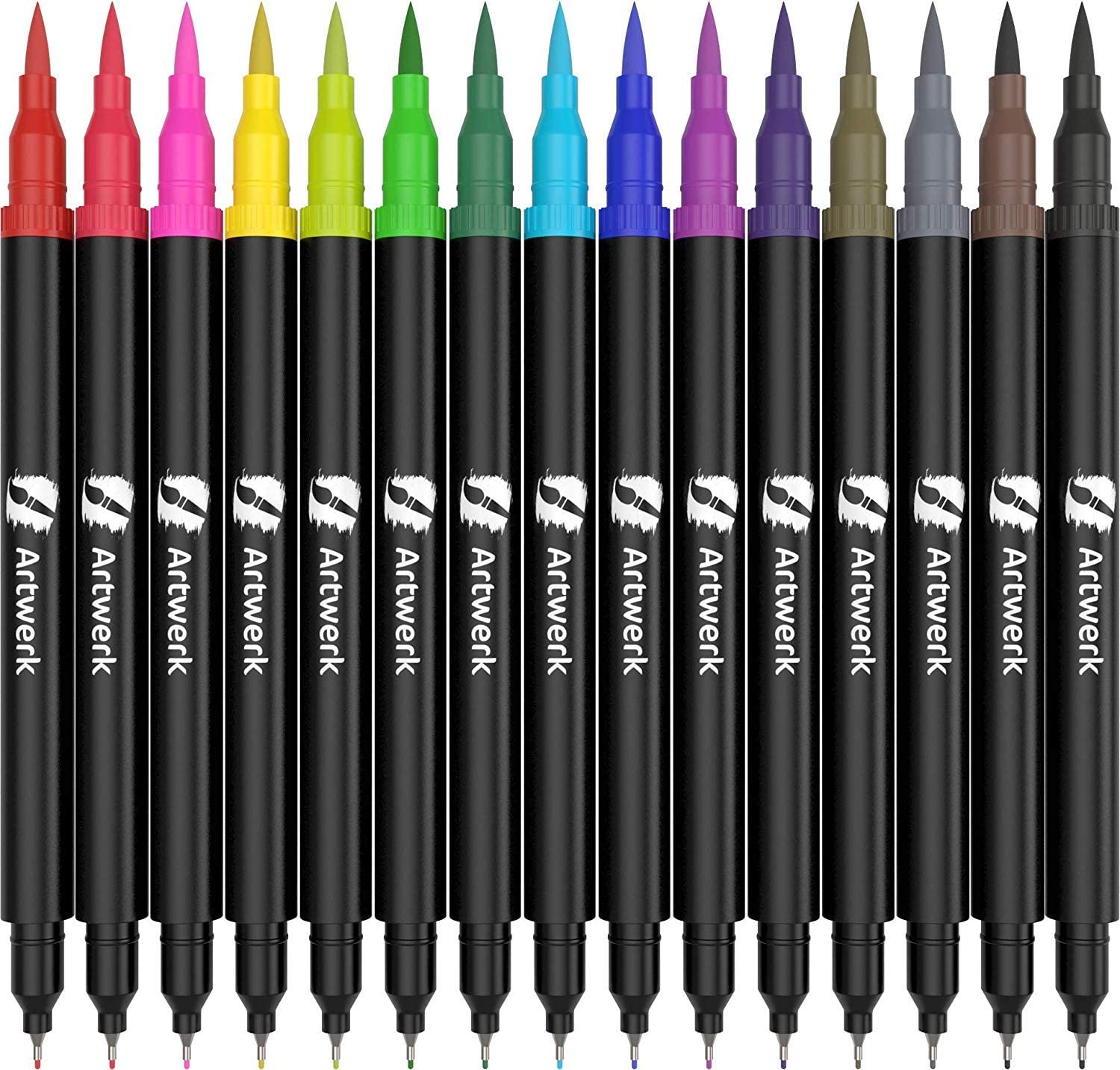 15 Pack ArtWerk Colored Brush Pen [Non-Toxic & Odorless] Markers Set $9.99 (REG $199.99)