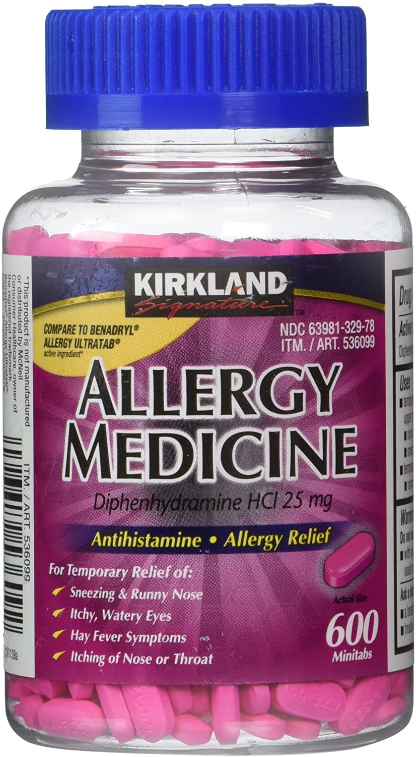 Diphenhydramine HCI 25 Mg – Kirkland Brand – Allergy Medicine Antihistamine $11.79 (REG $19.99)