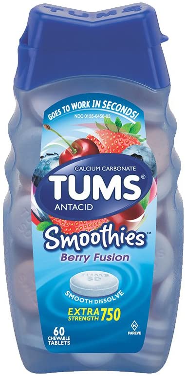 TUMS Smoothies Berry XStrength Antacid Chews, 60Ct $3.97 (REG $5.99)