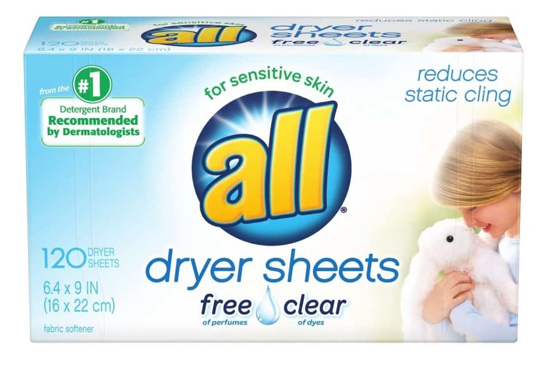 all Fabric Softener Dryer Sheets for Sensitive Skin Pack $3.97 (REG $10.10)
