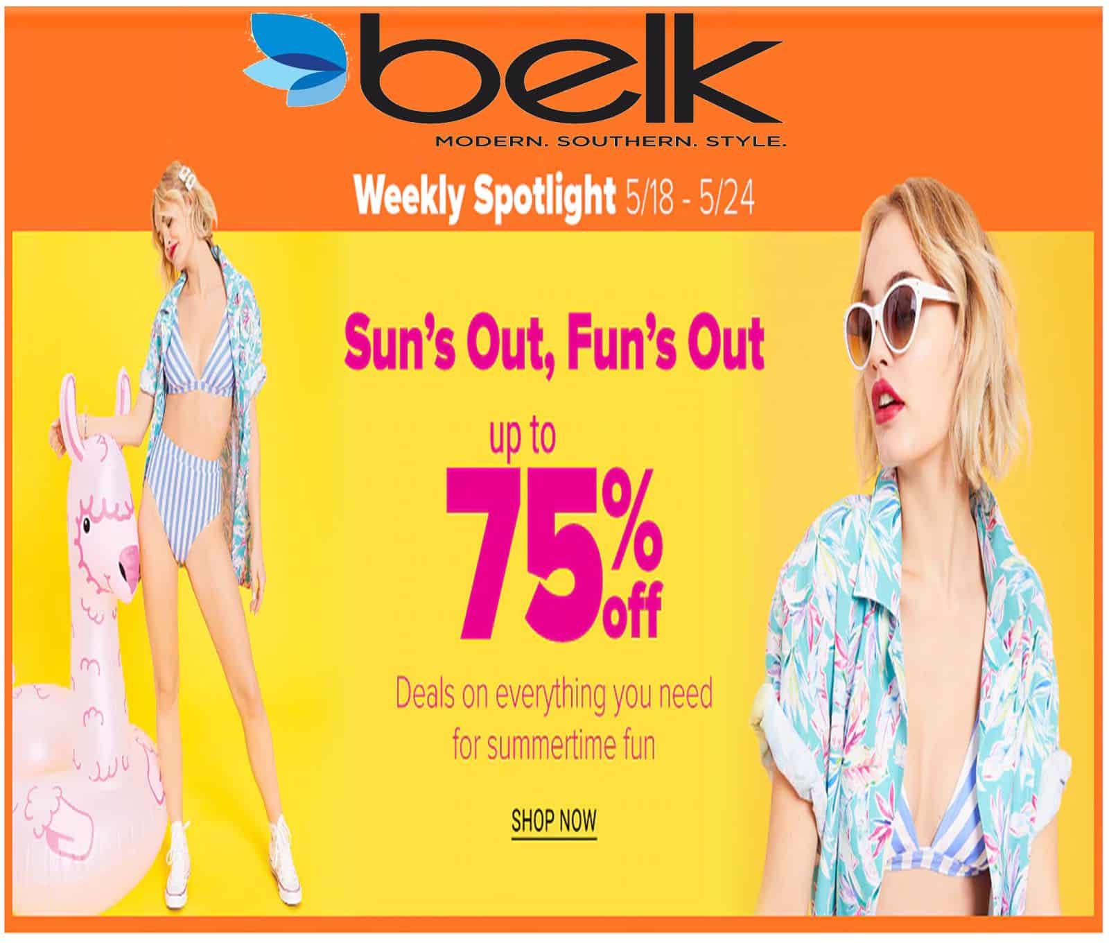 BELK Sun’s Out, Fun’s Out up to 75% OFF