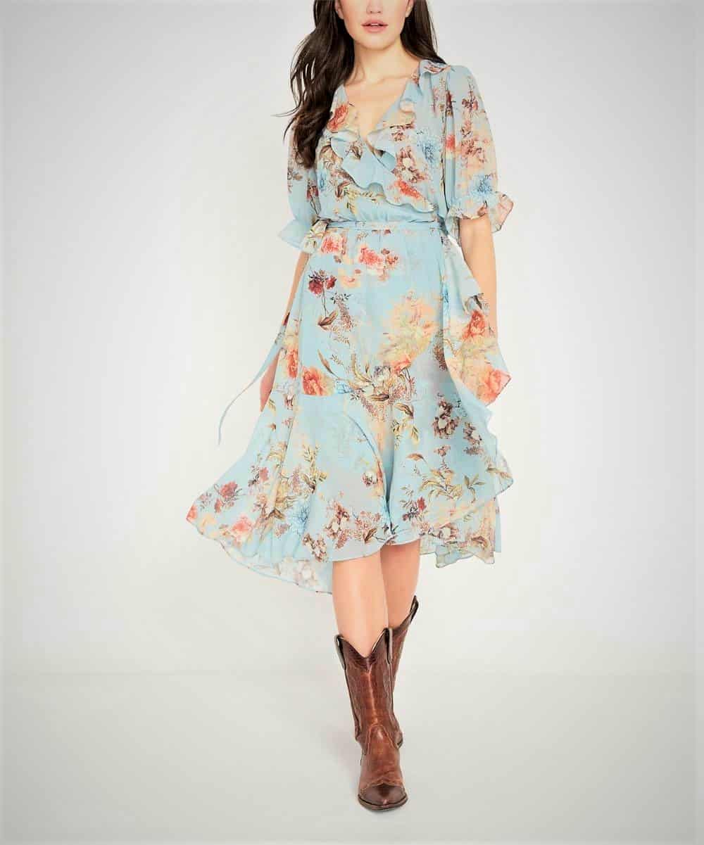 Whimsical Blossom Revolve Ruffle V-Neck Dress $34.99 (REG $129.00)