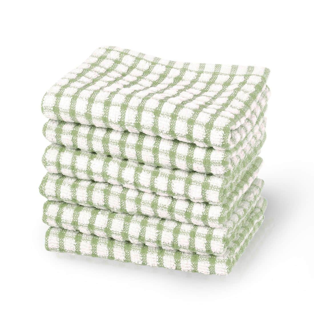 Terry Cotton Dish Cleaning Towels Green 6pcs $17.89(50% Off)