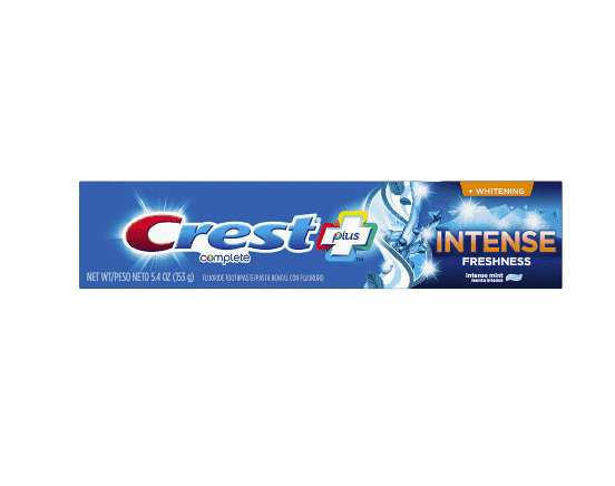 5.4 oz, Crest Intense Freshness Complete Whitening Toothpaste -$1 (88% Off)