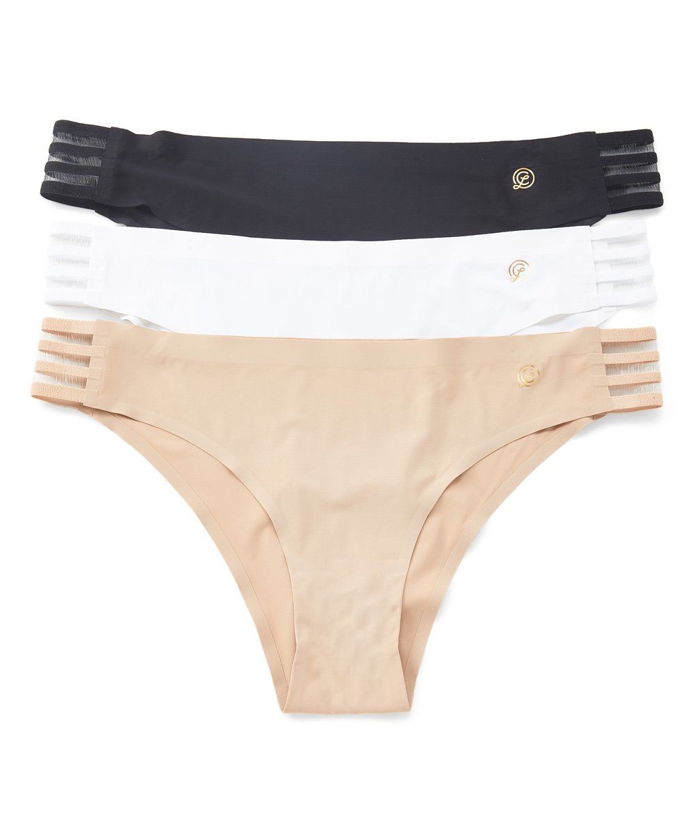 Nude & White Side-Strap Brazilian Panty Set $11.99(71% Off)