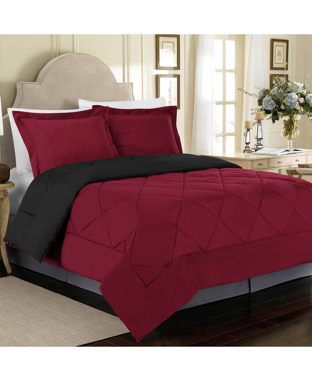 Cathay Home Inc. All Season Peach Skin Reversible Full/Queen Bedding Comforter Set -$65.99(50% Off)