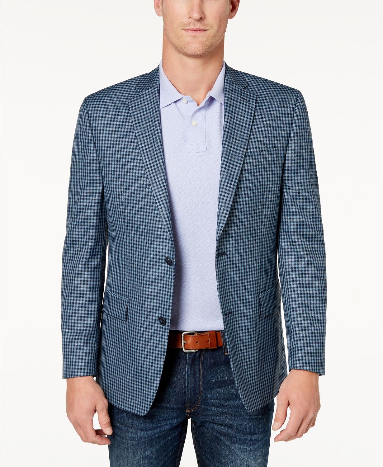 Michael Kors Men’s Classic-Fit Blue Check Sport Coat -$27.50(91% Off)