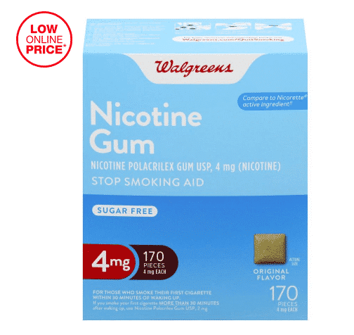 170 count Walgreens Nicotine Gum -$32.48(35% Off)
